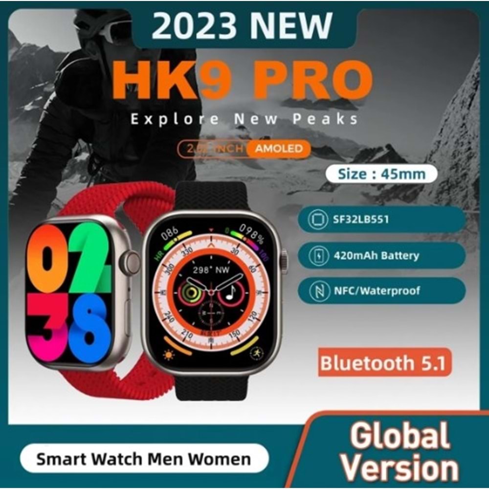 TELSAN HK9 Pro Max 2.02 Tam Akılı Saat 2023 Amiral Gemisi Wearfitpro (AMOLED EKRAN)