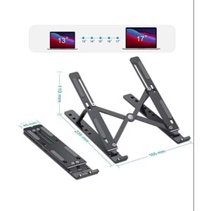 Telsan Lsh 7 Kademeli Ayarlı Katlanabilir Laptop Tablet Standı Siyah