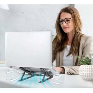 Telsan Lsh 7 Kademeli Ayarlı Katlanabilir Laptop Tablet Standı Siyah