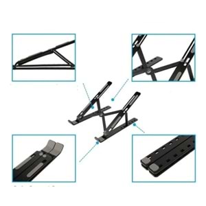 Telsan Lsh 7 Kademeli Ayarlı Katlanabilir Laptop Tablet Standı Siyah