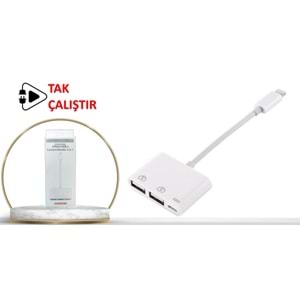 CONCORD JH-0511 LİGHTNİNG TO 2X USB ŞARJ ÇEVİRİCİ