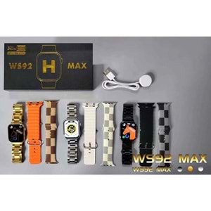 WS92 MAX PREMİUM SERİES 45MM 1.45İNÇ GPS/NFC/SİRİ AKILLI SAAT (3 KORDON)
