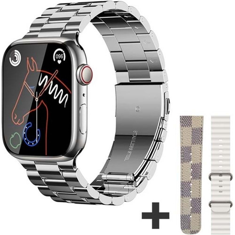 WS92 MAX PREMİUM SERİES 45MM 1.45İNÇ GPS/NFC/SİRİ AKILLI SAAT (3 KORDON)