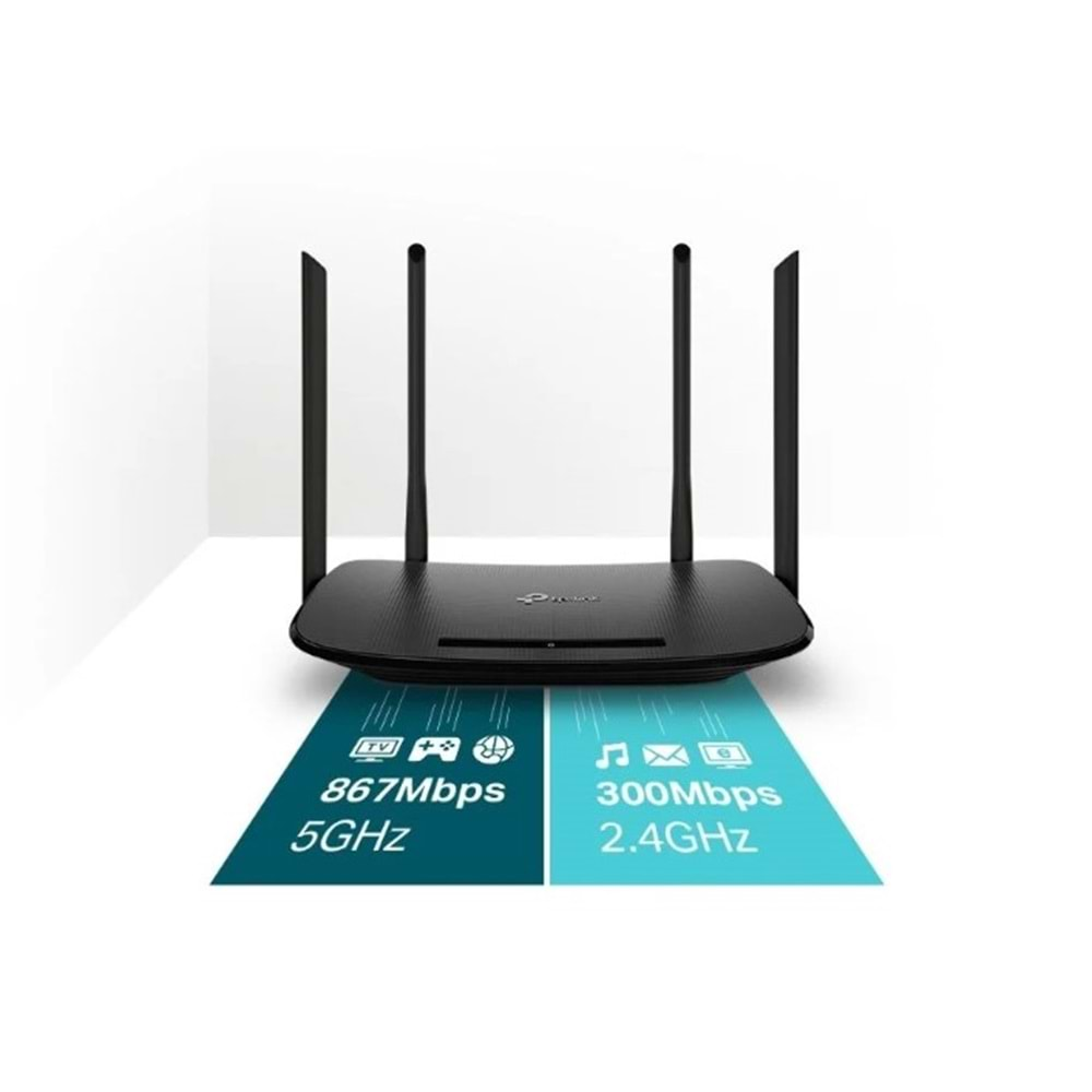 TP-Link Archer VR300 AC 1200 Mbps 4X5dBi Wifi Pro Sinyal Güçlendirici Wireless 2.4G 5G Çift Bant 4 Antenli Fiber/VDSL2+/ADSL2+ Mesh Modem Router