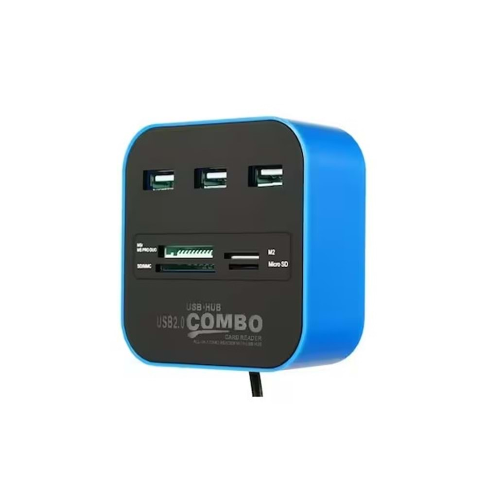 CONCORD C-847 3 PORT USB ÇOKLAYICI + 4 PORT ÇOKLU KART OKUYUCU