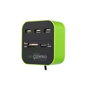 CONCORD C-847 3 PORT USB ÇOKLAYICI + 4 PORT ÇOKLU KART OKUYUCU