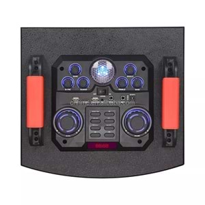 TELSAN GY-1212 SD/USB/FM 12inc*2 BLUETOOTH ÇİFT KABLOSUZ KARAOKE MİKROFONLU KUMANDALI RGB MÜZİK KUTUSU