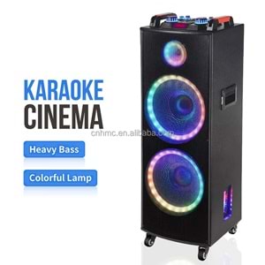 TELSAN GY-1212 SD/USB/FM 12inc*2 BLUETOOTH ÇİFT KABLOSUZ KARAOKE MİKROFONLU KUMANDALI RGB MÜZİK KUTUSU