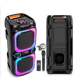 TELSAN YB-2804 SD/USB/FM DOUBLE 8*2 16inc BLUETOOTH KARAOKE KABLOSUZ MİKROFONLU KUMANDALI RGB MÜZİK KUTUSU