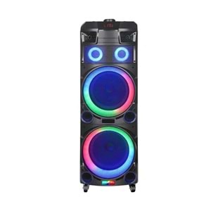 PLATOON PL-4610 SD/USB/FM DOUBLE 15inc BLUETOOTH KARAOKE ÇİFT KABLOSUZ MİKROFONLU KUMANDALI RGB MÜZİK KUTUSU NDR-7022