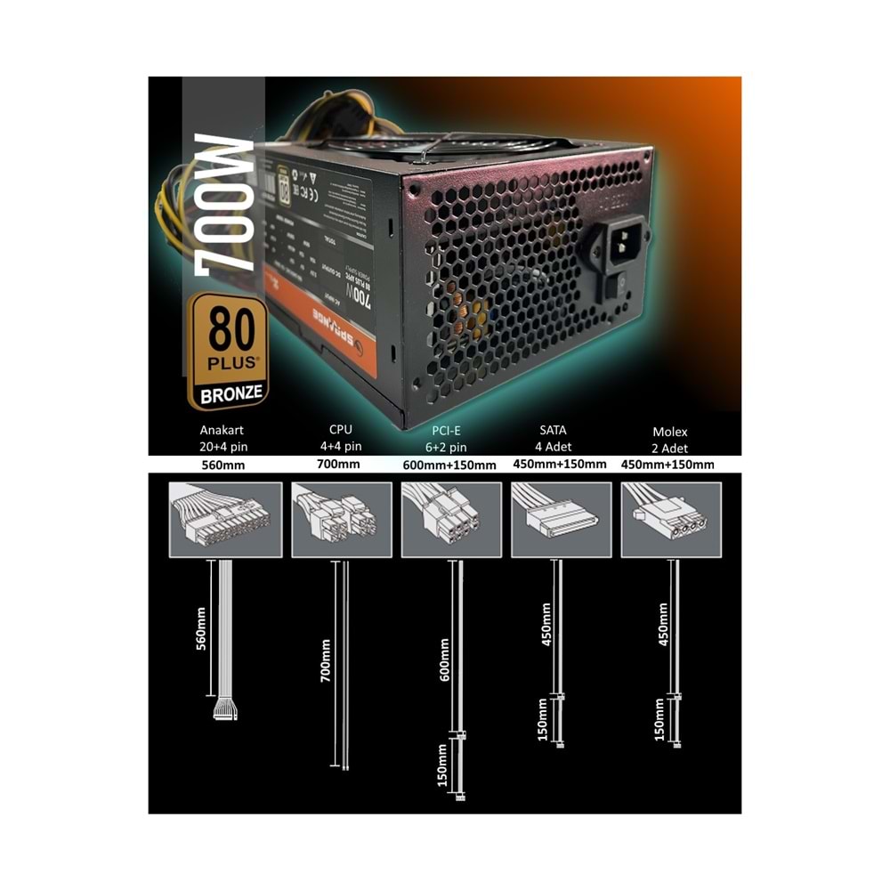 SPRANGE PS700-80P POWER SUPPLY BRONZE 700W 80 PLUS POWER SUPPLY