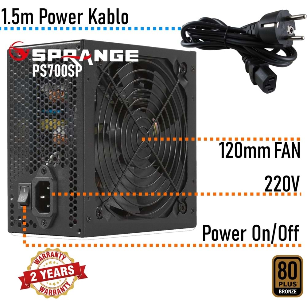 SPRANGE PS700-80P POWER SUPPLY BRONZE 700W 80 PLUS POWER SUPPLY