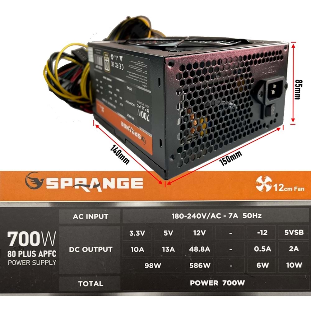 SPRANGE PS700-80P POWER SUPPLY BRONZE 700W 80 PLUS POWER SUPPLY