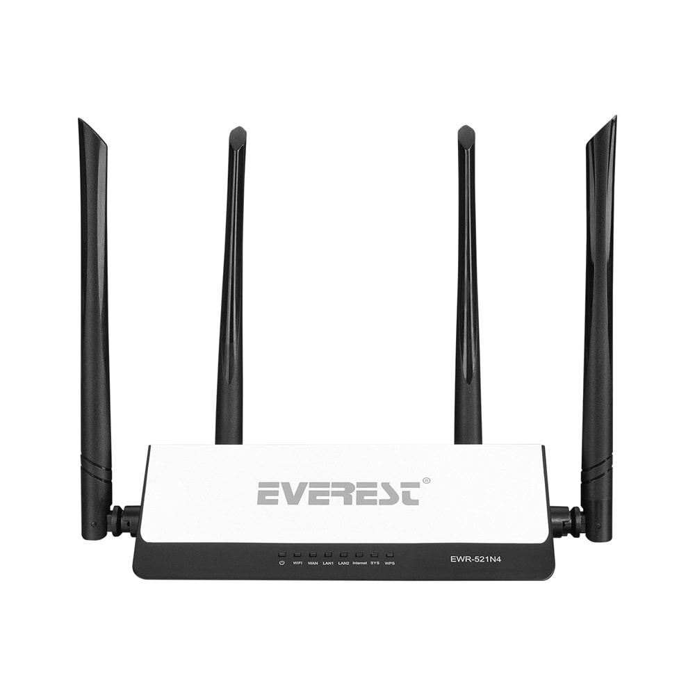 Everest EWR-521N4 Smart 4 Antenli (APP Control) 300Mbps Repeater+Access Point+Bridge Router