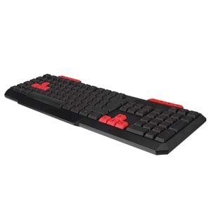 Everest KM-6825 Siyah Usb Kırmızı Tuşlu Türkçe Multimedia Klavye + Mouse Set