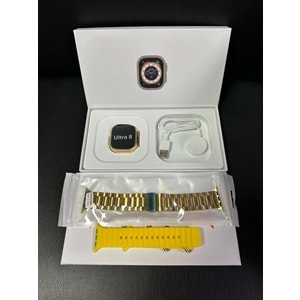 Gold Paket Ultra8 Metal Kordon 49 Mm 2.08 Ekran Watch Akıllı Saat (Çift Kordon)